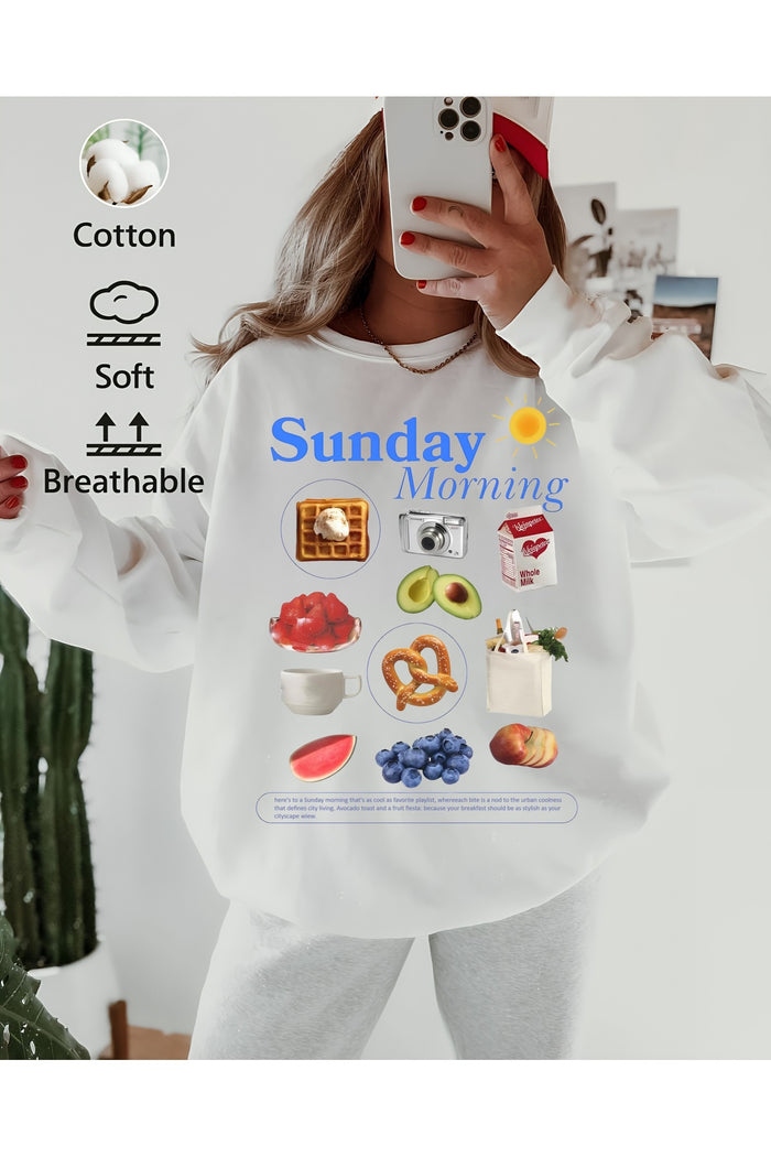 Premium Oversize Kesim Uzun Kollu Baskılı Sweatshirt