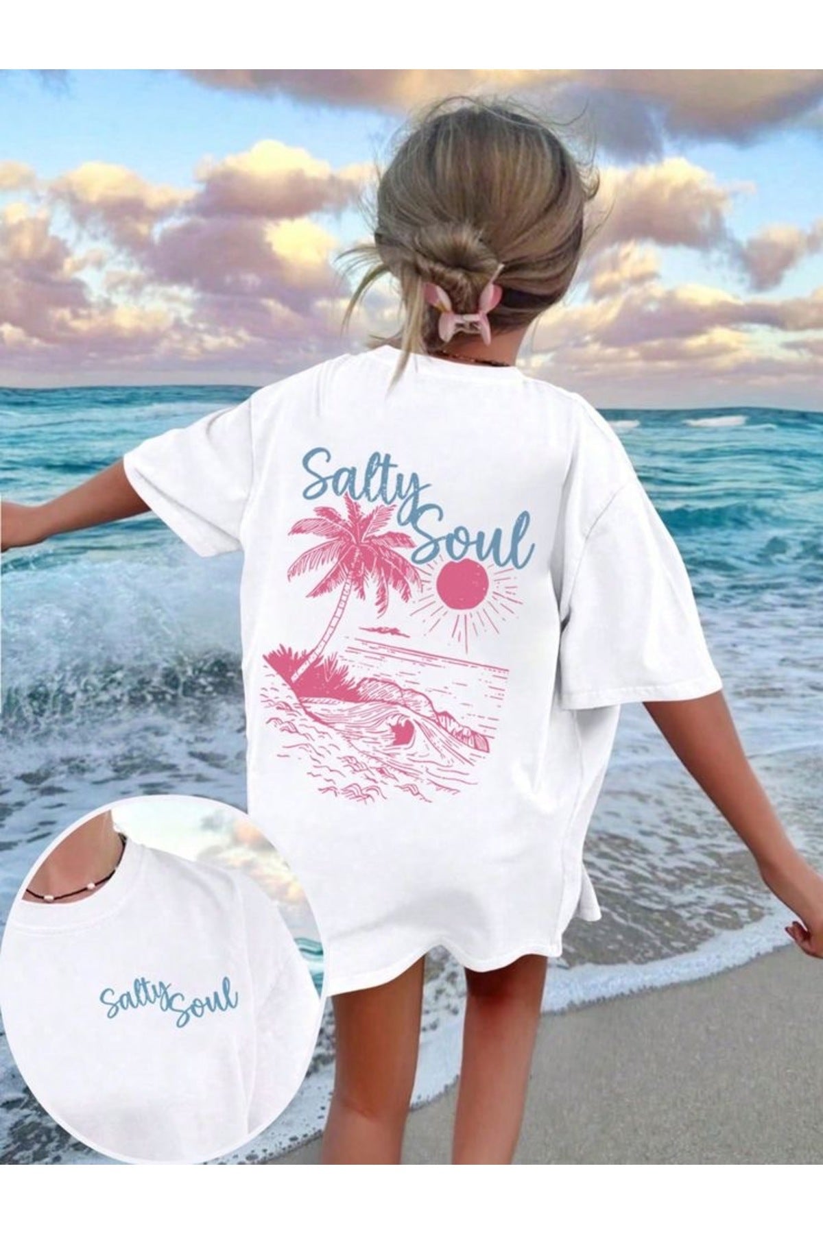 Oversize Kesim Kısa Kollu Baskılı T-shirt