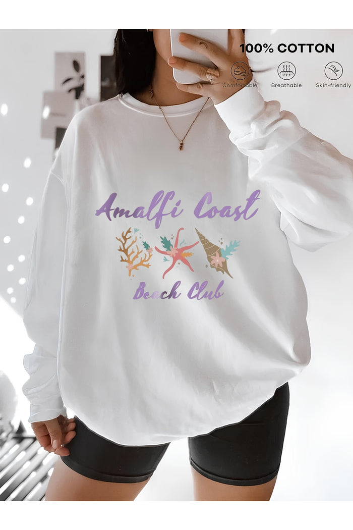Premium Oversize Kesim Uzun Kollu Baskılı Sweatshirt