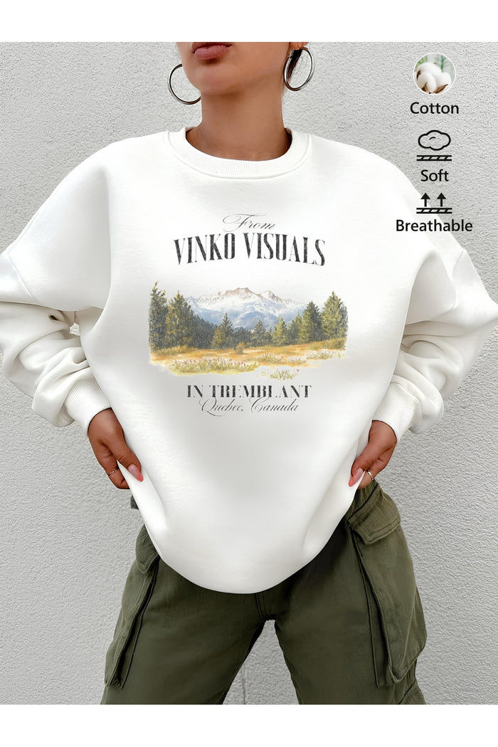 Premium Oversize Kesim Uzun Kollu Baskılı Sweatshirt