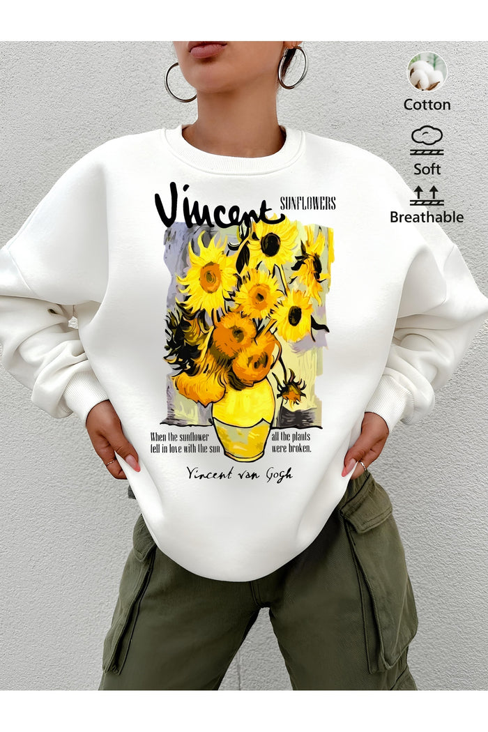 Premium Oversize Kesim Uzun Kollu Baskılı Sweatshirt