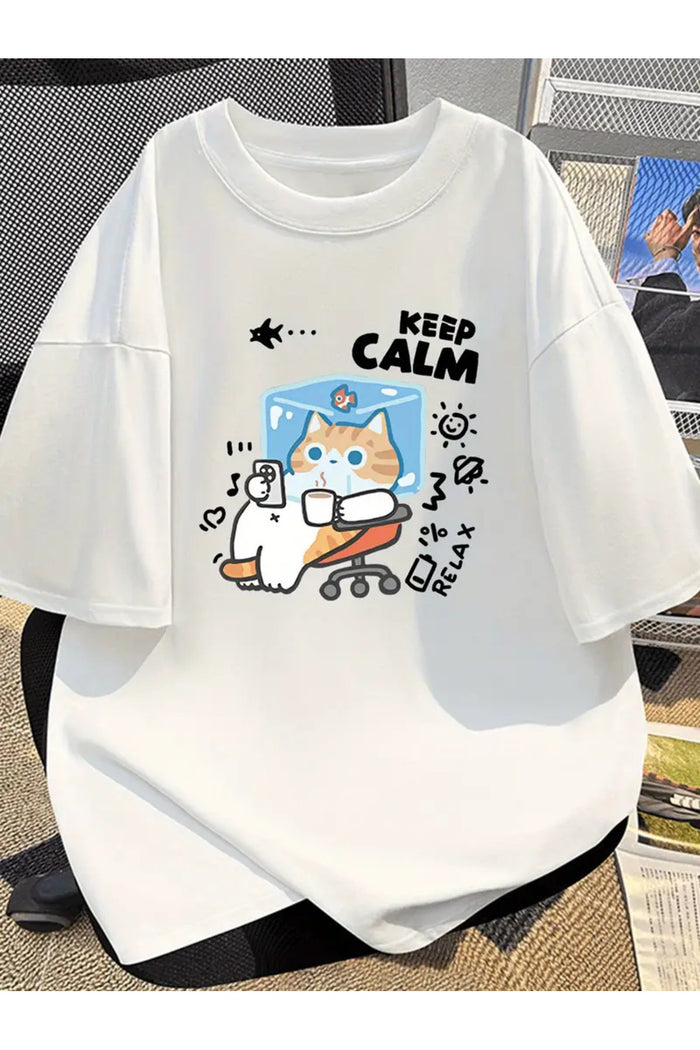 Premium Oversize Kesim Kısa Kollu Baskılı T-shirt