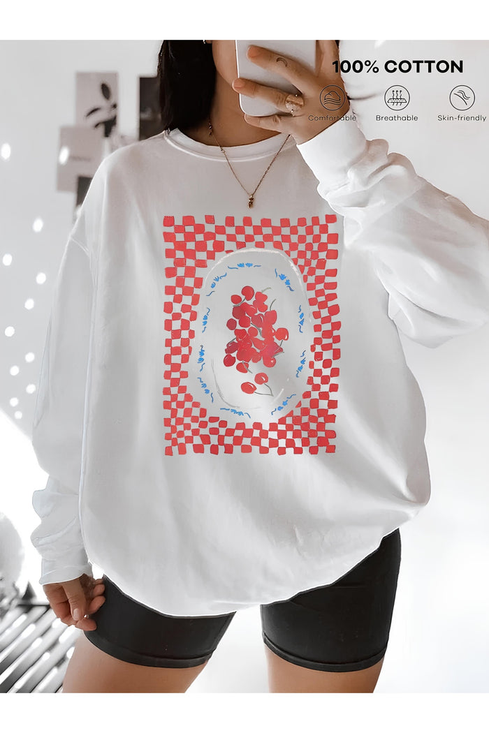 Premium Oversize Kesim Uzun Kollu Baskılı Sweatshirt