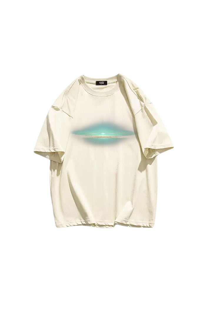 Unisex Streetwear Serisi Siyah Baskılı Bisiklet Yaka Oversize Kesim T-shirt