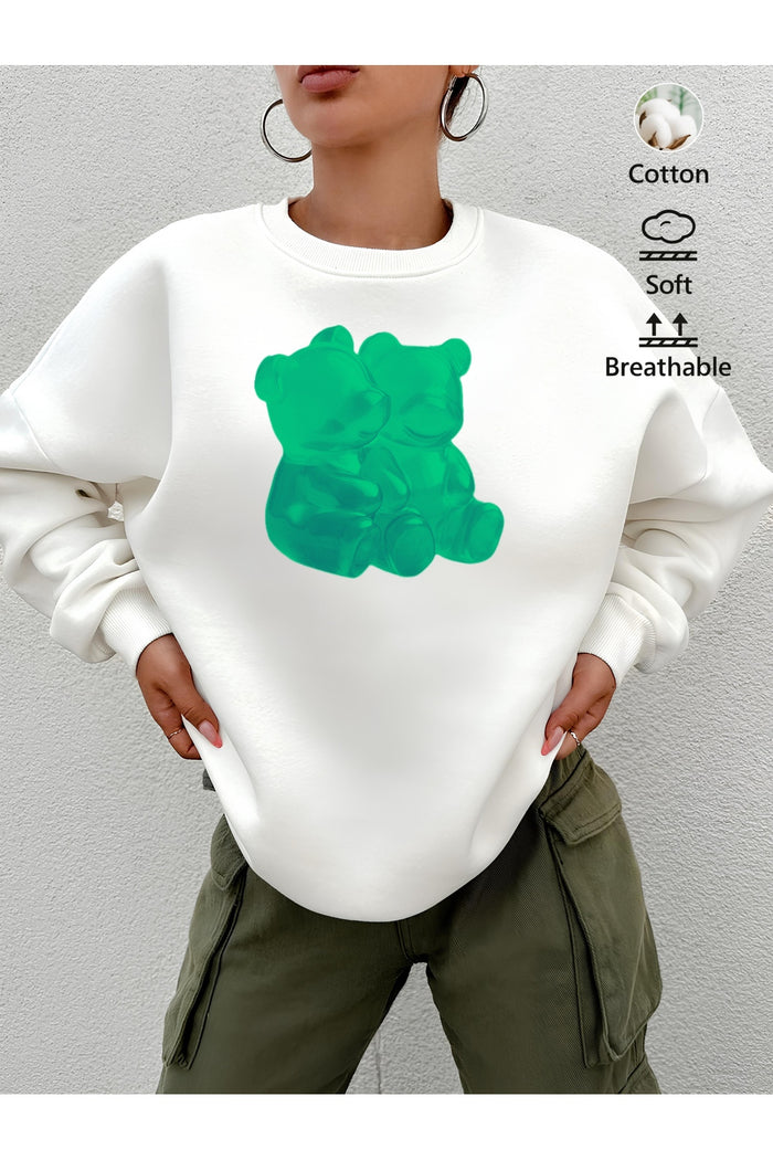 Premium Oversize Kesim Uzun Kollu Baskılı Sweatshirt