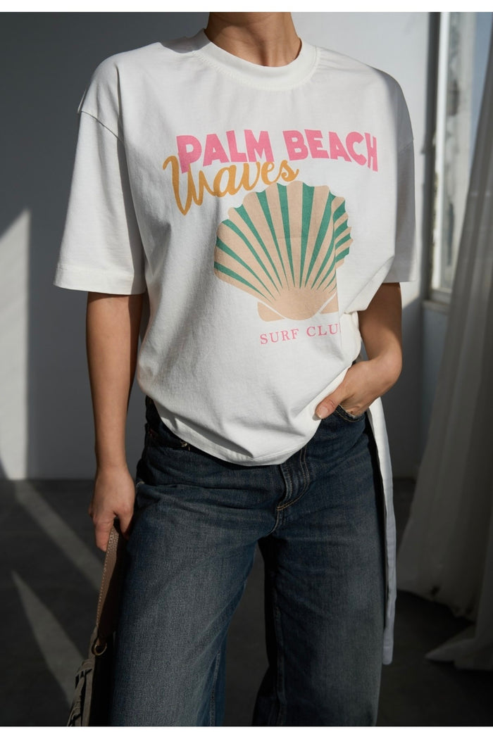 Oversize Kesim Kısa Kollu Baskılı T-shirt