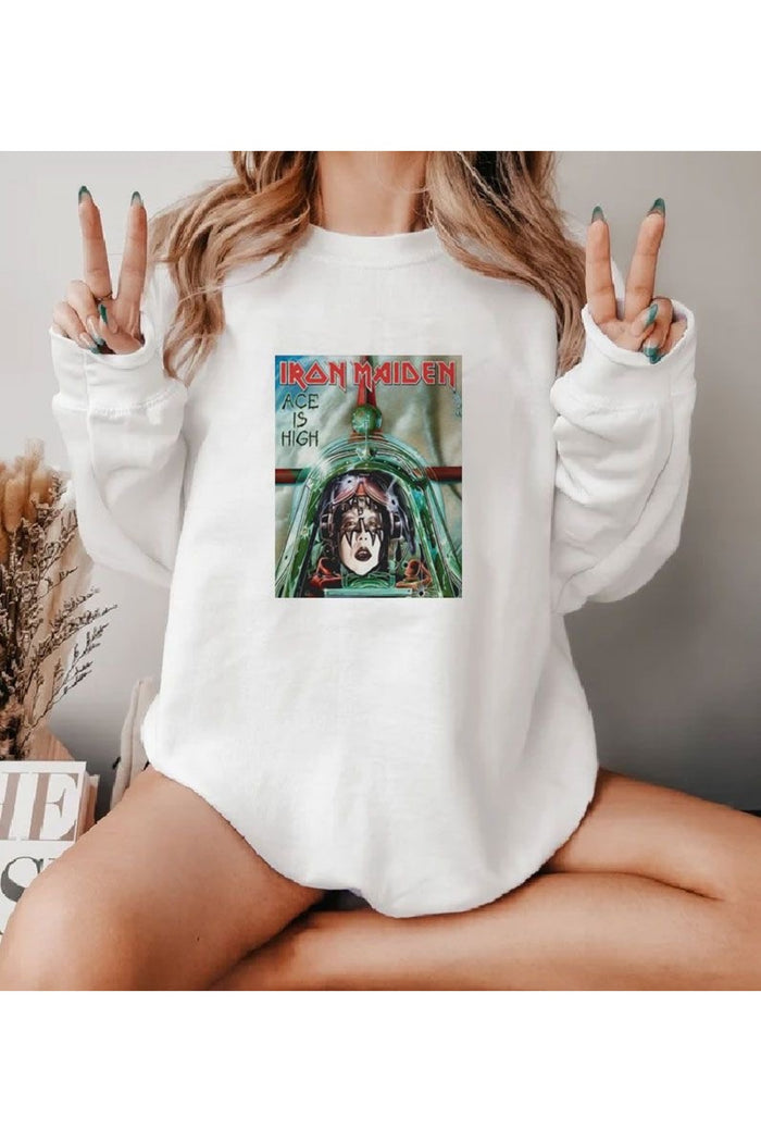 Premium Oversize Kesim Uzun Kollu Baskılı Sweatshirt