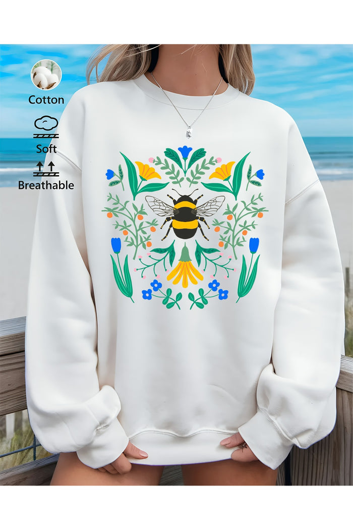 Premium Oversize Kesim Uzun Kollu Baskılı Sweatshirt