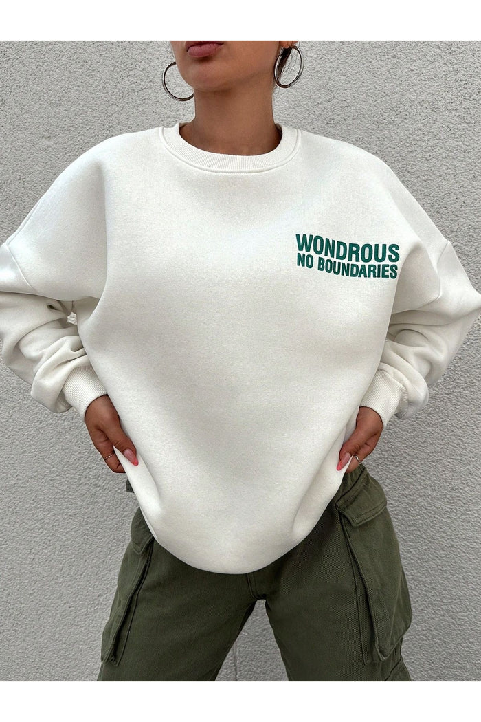 Premium Oversize Kesim Uzun Kollu Baskılı Sweatshirt