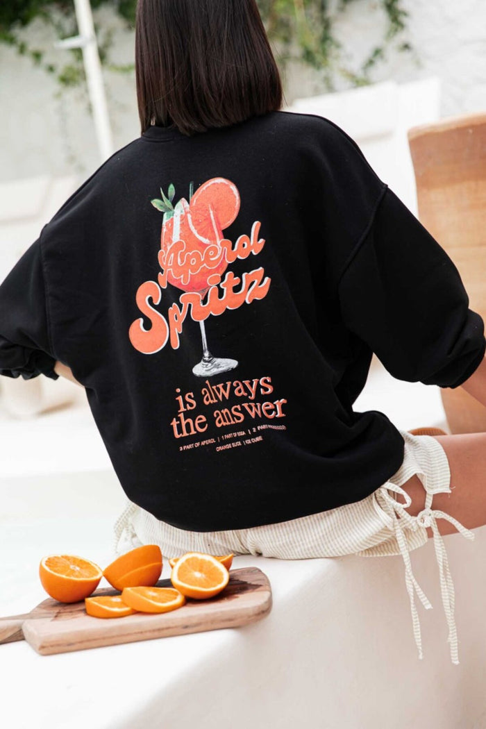 Oversize Kesim Baskılı Şardonlu Organik Pamuk Sweatshirt