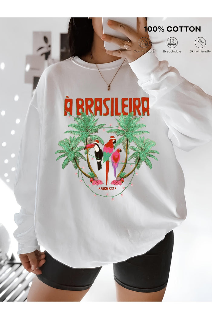 Premium Oversize Kesim Uzun Kollu Baskılı Sweatshirt