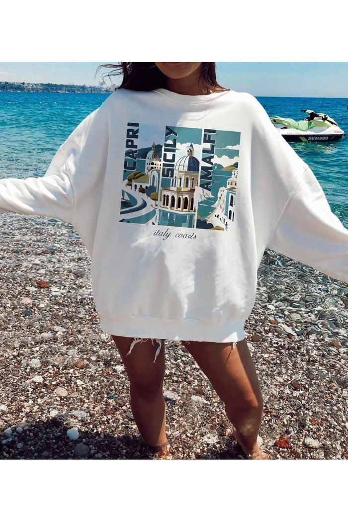 Premium Oversize Kesim Uzun Kollu Baskılı Sweatshirt