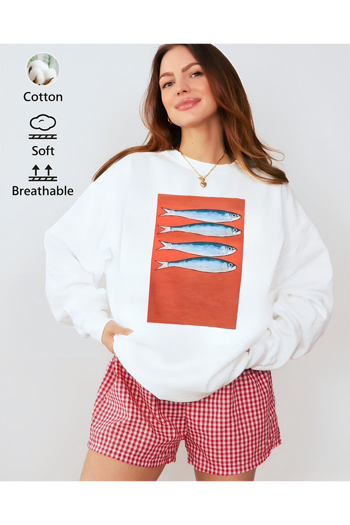 Premium Oversize Kesim Uzun Kollu Baskılı Sweatshirt
