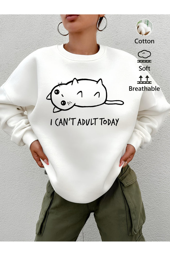 Premium Oversize Kesim Uzun Kollu Baskılı Sweatshirt