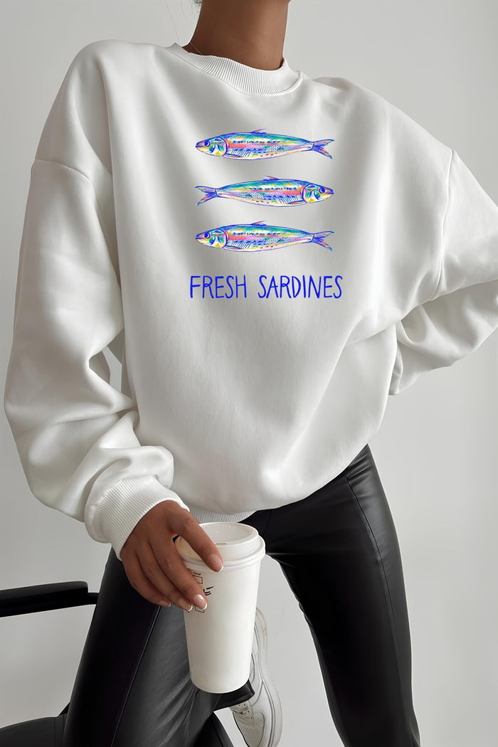Premium Oversize Kesim Uzun Kollu Baskılı Sweatshirt