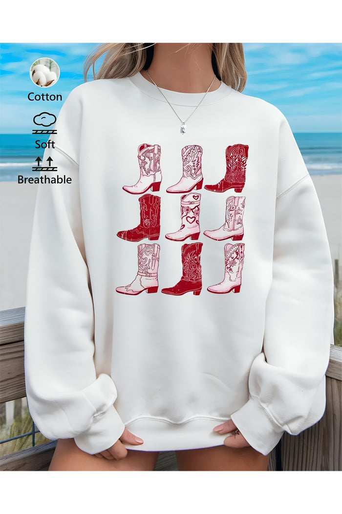 Premium Oversize Kesim Uzun Kollu Baskılı Sweatshirt