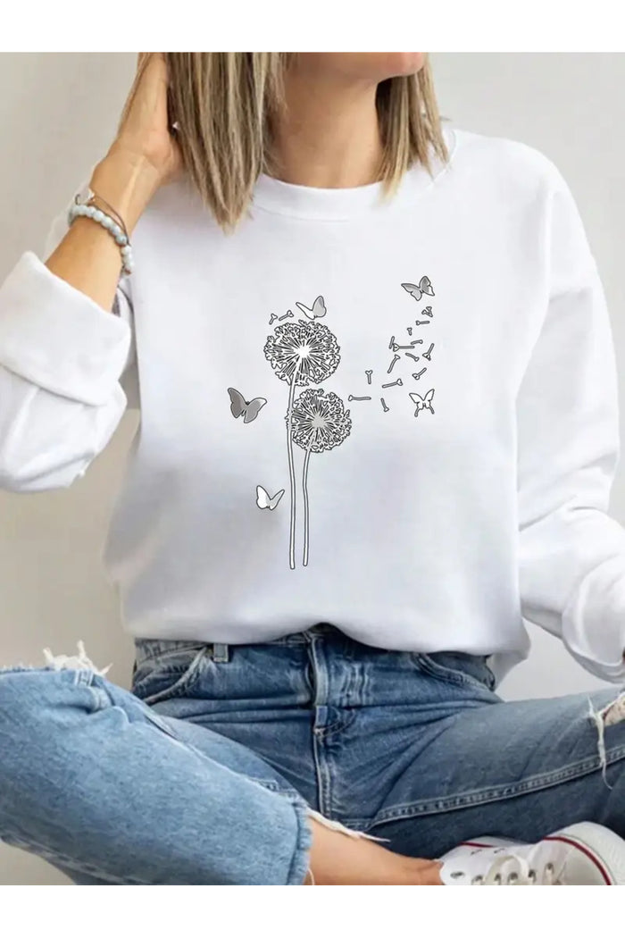 Premium Oversize Kesim Uzun Kollu Baskılı Sweatshirt