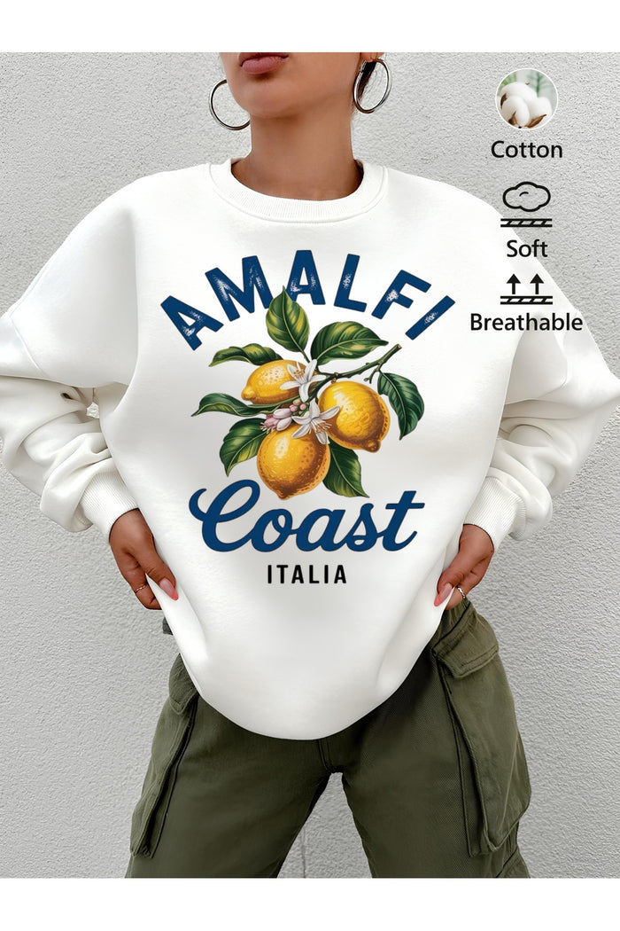 Premium Oversize Kesim Uzun Kollu Baskılı Sweatshirt