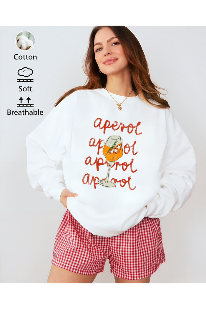 Premium Oversize Kesim Uzun Kollu Baskılı Sweatshirt