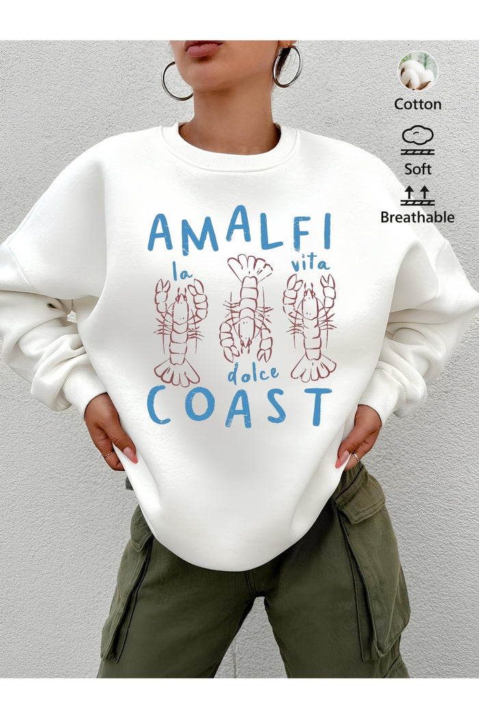 Premium Oversize Kesim Uzun Kollu Baskılı Sweatshirt