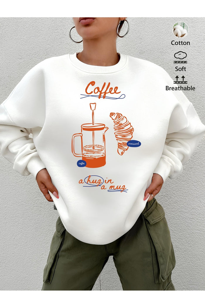 Premium Oversize Kesim Uzun Kollu Baskılı Sweatshirt