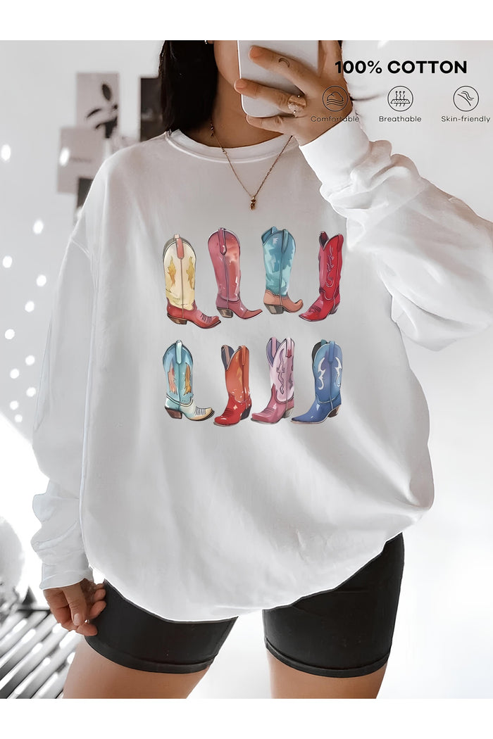 Premium Oversize Kesim Uzun Kollu Baskılı Sweatshirt