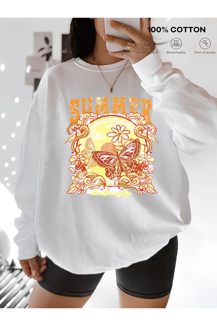 Premium Oversize Kesim Uzun Kollu Baskılı Sweatshirt