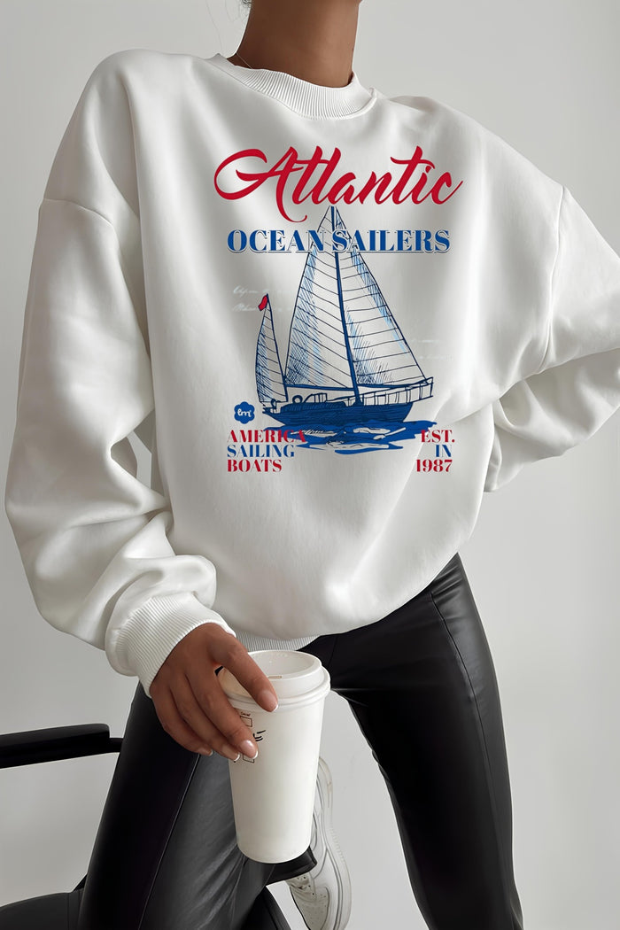 Premium Oversize Kesim Uzun Kollu Baskılı Sweatshirt