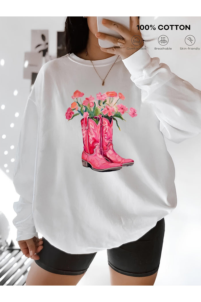 Premium Oversize Kesim Uzun Kollu Baskılı Sweatshirt