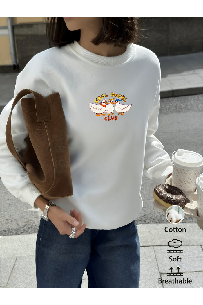Premium Oversize Kesim Uzun Kollu Baskılı Sweatshirt