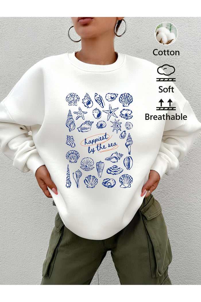 Premium Oversize Kesim Uzun Kollu Baskılı Sweatshirt