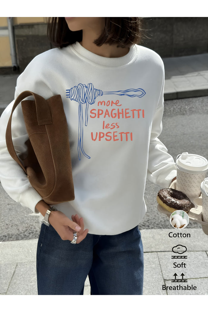 Premium Oversize Kesim Uzun Kollu Baskılı Sweatshirt