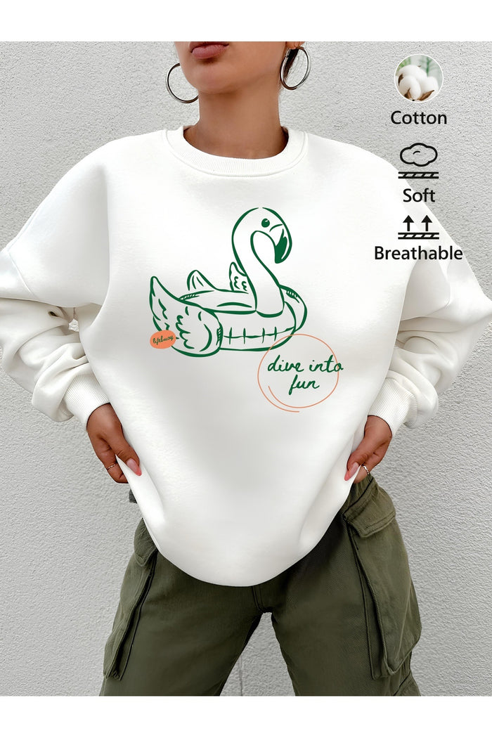 Premium Oversize Kesim Uzun Kollu Baskılı Sweatshirt