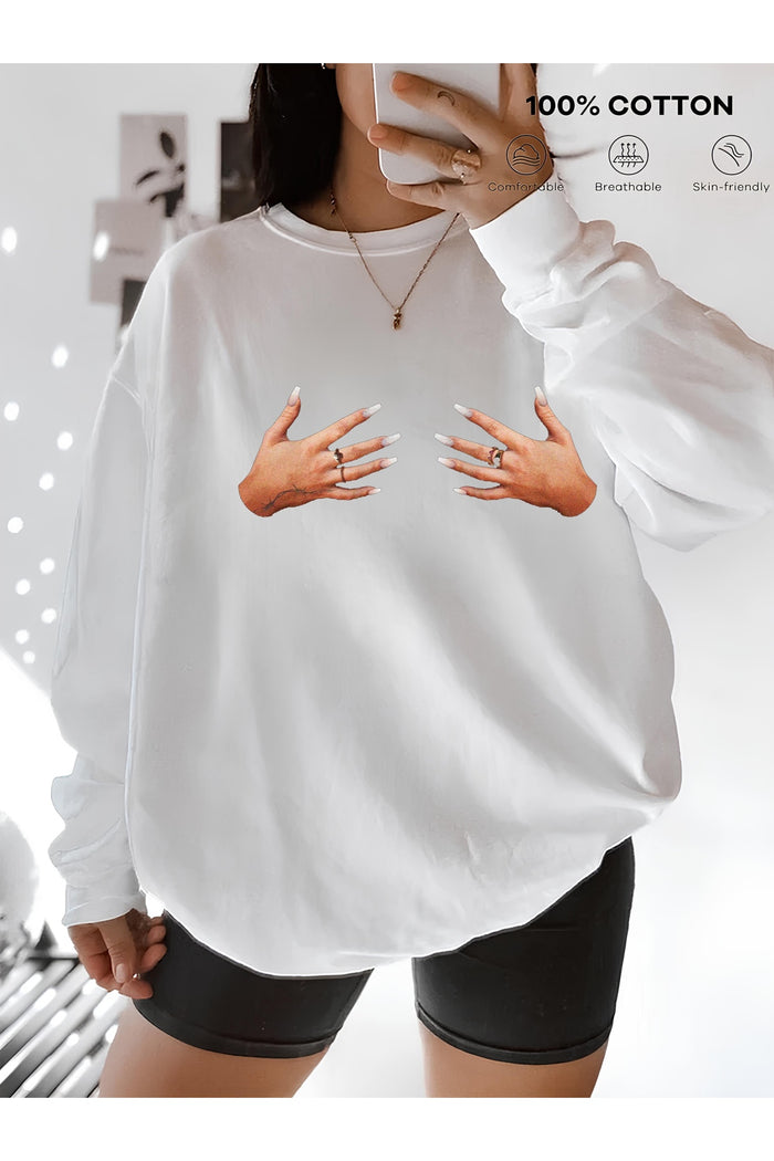 Premium Oversize Kesim Uzun Kollu Baskılı Sweatshirt