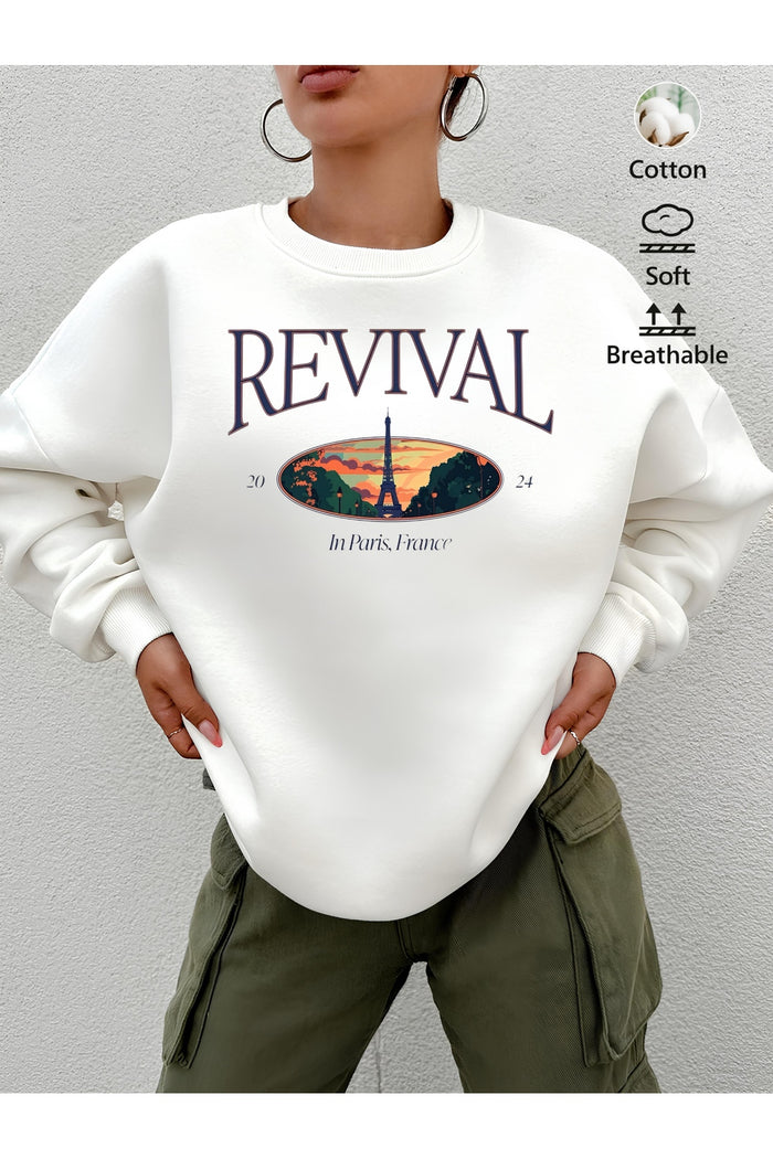 Premium Oversize Kesim Uzun Kollu Baskılı Sweatshirt
