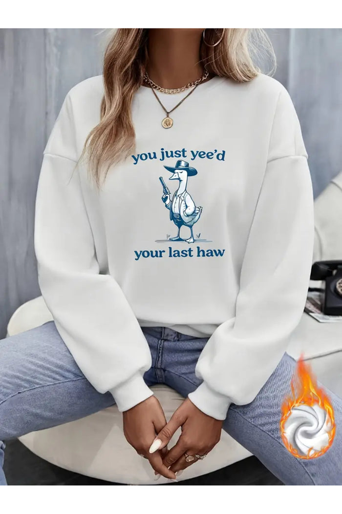 Premium Oversize Kesim Uzun Kollu Baskılı Sweatshirt