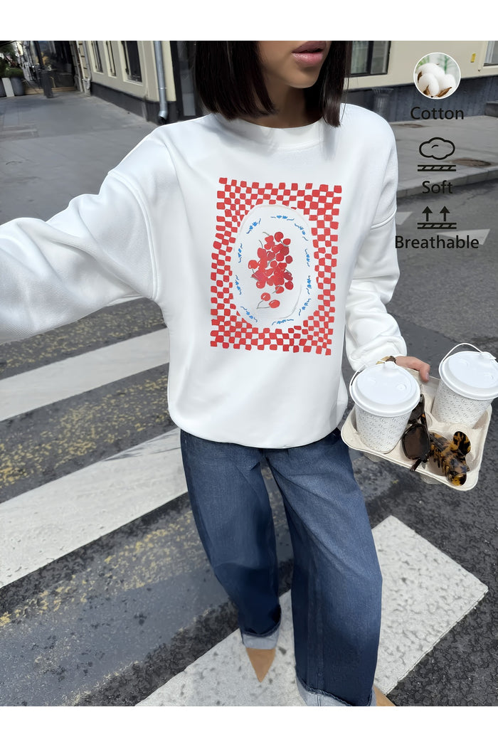 Premium Oversize Kesim Uzun Kollu Baskılı Sweatshirt