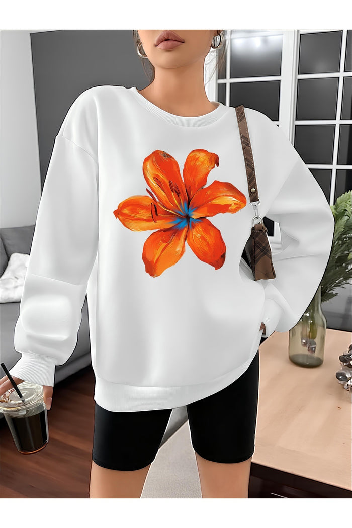 Premium Oversize Kesim Uzun Kollu Baskılı Sweatshirt
