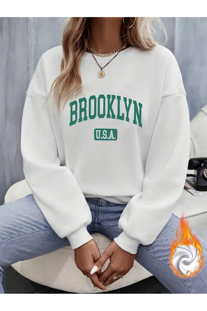 Premium Oversize Kesim Uzun Kollu Baskılı Sweatshirt