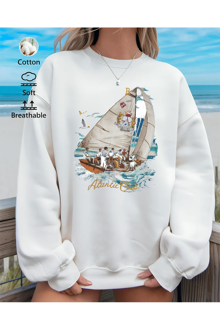Premium Oversize Kesim Uzun Kollu Baskılı Sweatshirt