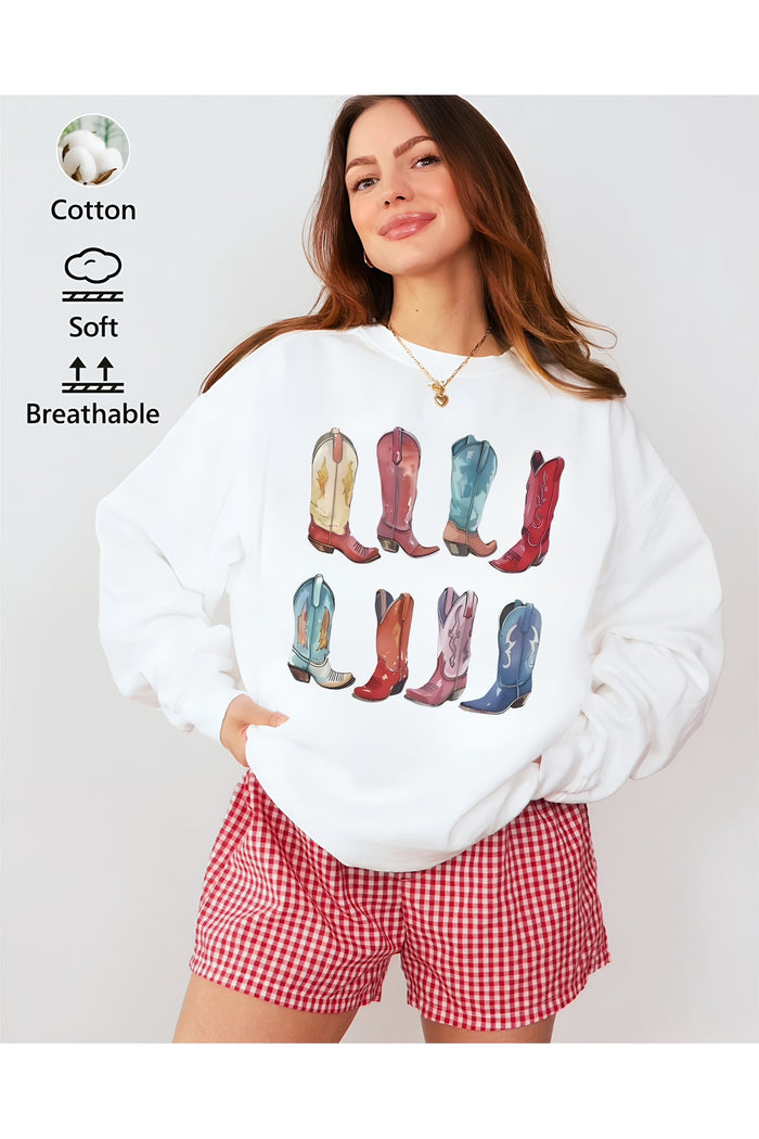 Premium Oversize Kesim Uzun Kollu Baskılı Sweatshirt