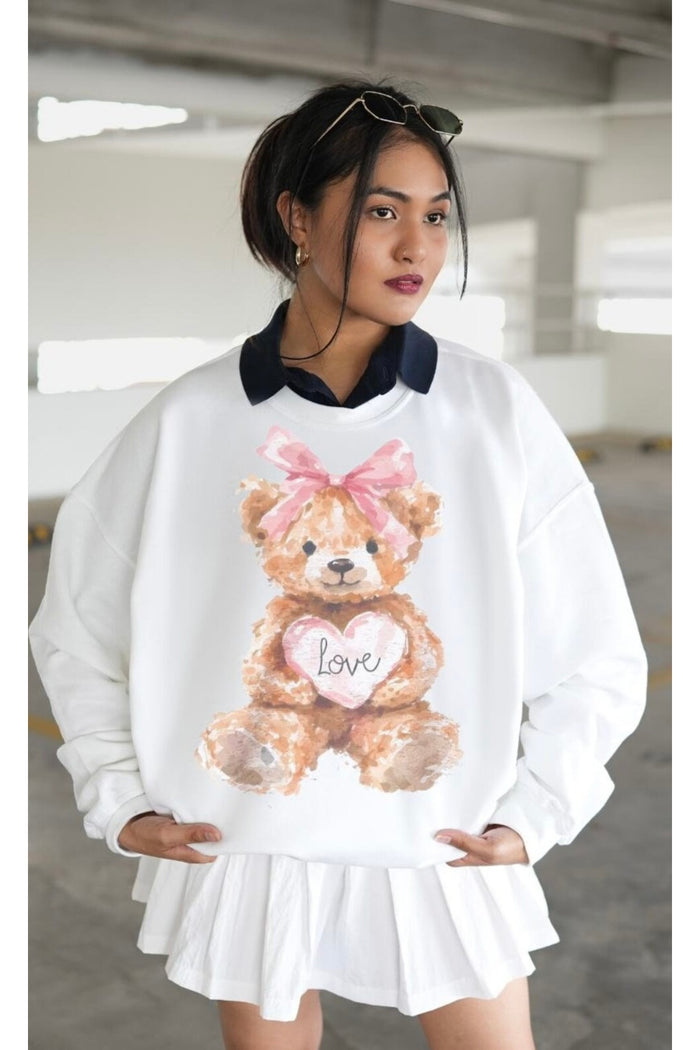 Premium Oversize Kesim Uzun Kollu Baskılı Sweatshirt