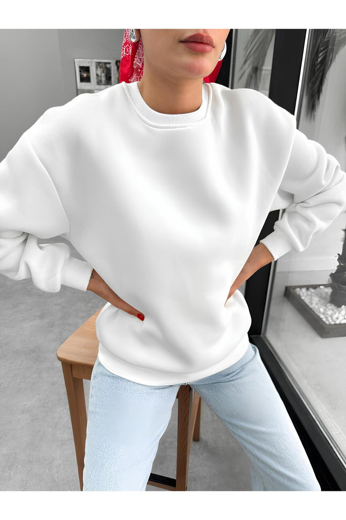 Premium Oversize Kesim Uzun Kollu Baskılı Sweatshirt