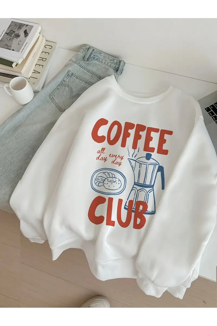 Premium Oversize Kesim Uzun Kollu Baskılı Sweatshirt