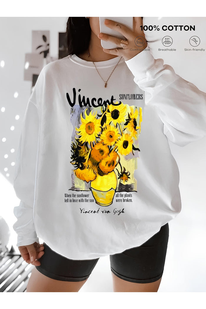 Premium Oversize Kesim Uzun Kollu Baskılı Sweatshirt