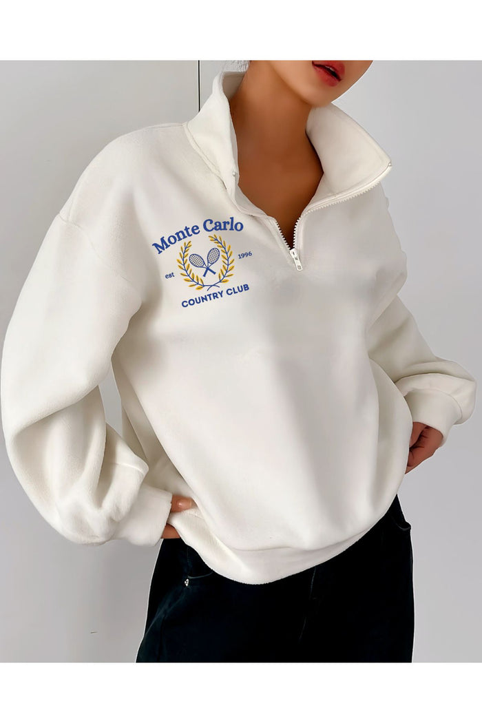 Jose Club Limited Edition Serisi Fermuarlı Oversize Kesim Sweatshirt