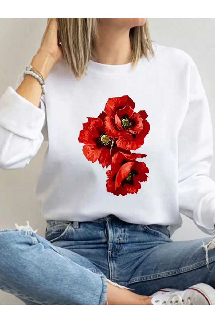 Premium Oversize Kesim Uzun Kollu Baskılı Sweatshirt