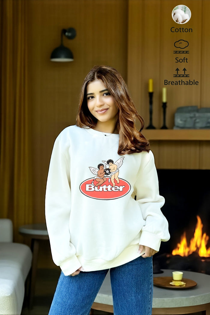 Premium Oversize Kesim Uzun Kollu Baskılı Sweatshirt