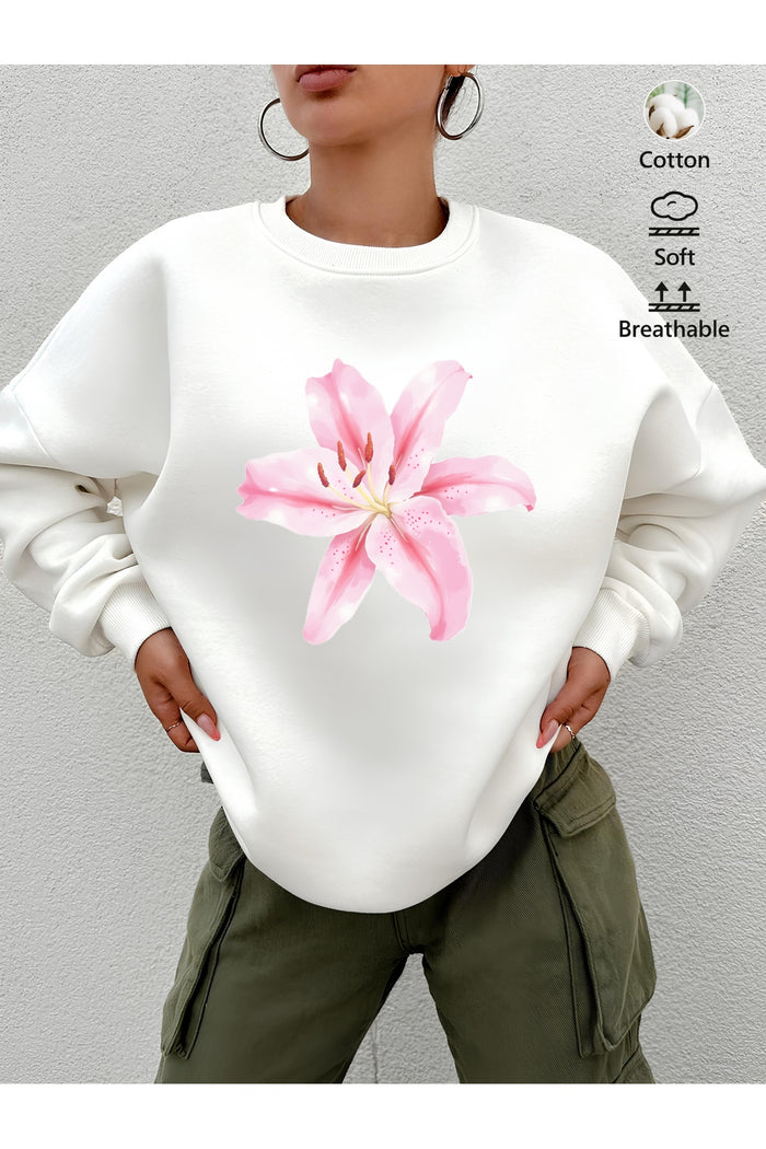 Premium Oversize Kesim Uzun Kollu Baskılı Sweatshirt