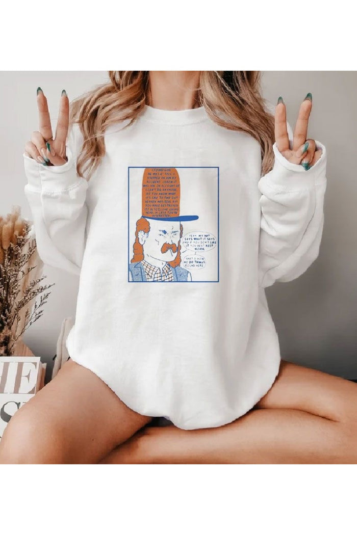 Premium Oversize Kesim Uzun Kollu Baskılı Sweatshirt